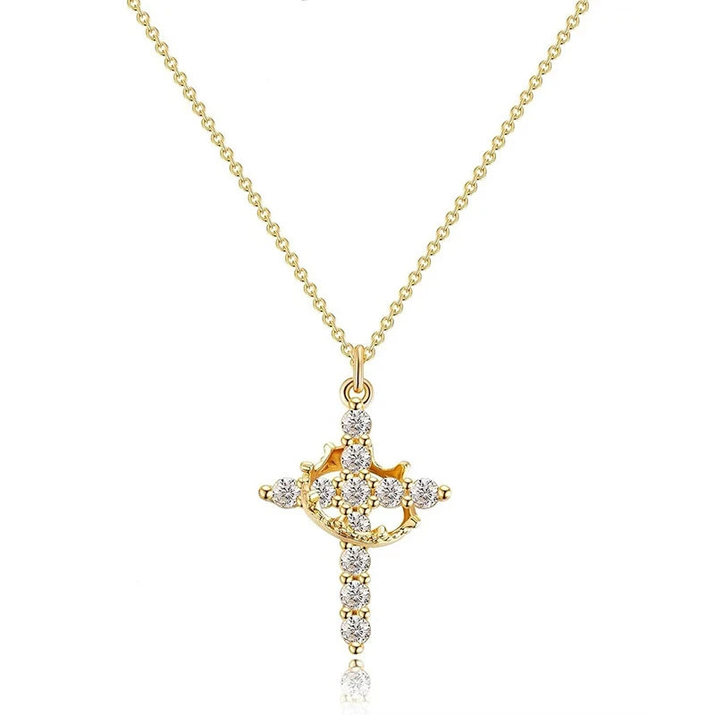 Cross & Crown Necklace